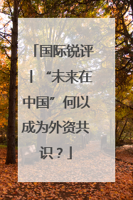 国际锐评丨“未来在中国”何以成为外资共识？