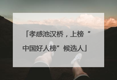 孝感池汉桥，上榜“中国好人榜”候选人