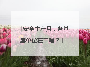 安全生产月，各基层单位在干啥？