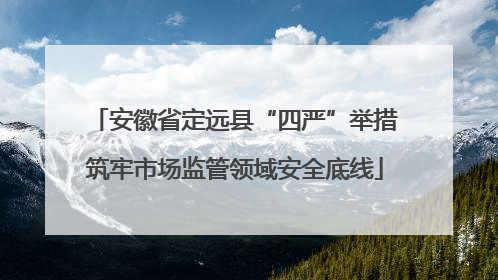 安徽省定远县“四严”举措筑牢市场监管领域安全底线
