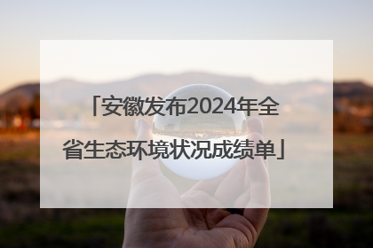 安徽发布2024年全省生态环境状况成绩单
