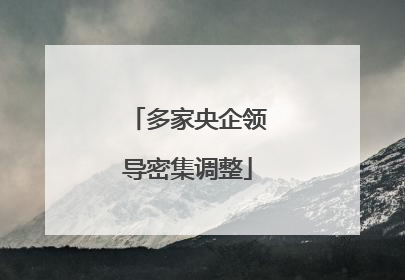 多家央企领导密集调整