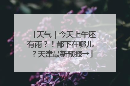 天气｜今天上午还有雨？！都下在哪儿？天津最新预报→