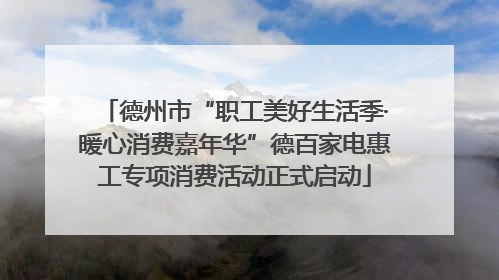 德州市“职工美好生活季·暖心消费嘉年华”德百家电惠工专项消费活动正式启动