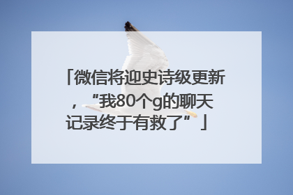 微信将迎史诗级更新，“我80个g的聊天记录终于有救了”