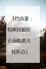 巴克莱：特斯拉股价正面临重大转折点