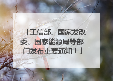 工信部、国家发改委、国家能源局等部门发布重要通知！