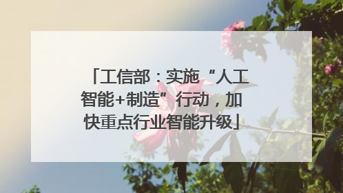 工信部：实施“人工智能+制造”行动，加快重点行业智能升级