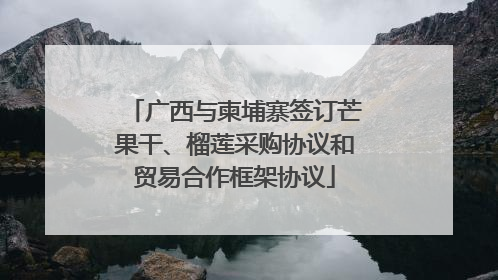 广西与柬埔寨签订芒果干、榴莲采购协议和贸易合作框架协议