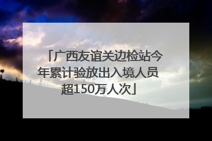 广西友谊关边检站今年累计验放出入境人员超150万人次