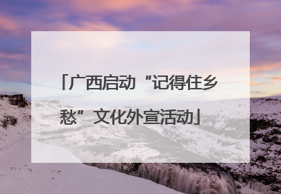 广西启动“记得住乡愁”文化外宣活动
