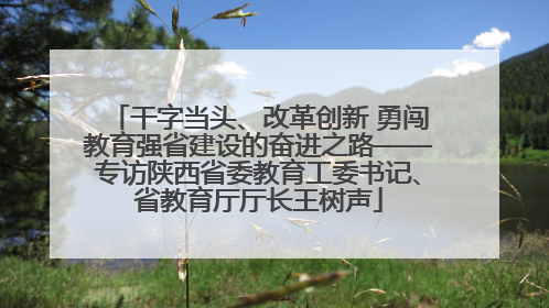 干字当头、改革创新 勇闯教育强省建设的奋进之路——专访陕西省委教育工委书记、省教育厅厅长王树声