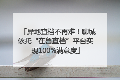 异地查档不再难！聊城依托“在鲁查档”平台实现100%满意度