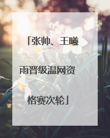 张帅、王曦雨晋级温网资格赛次轮