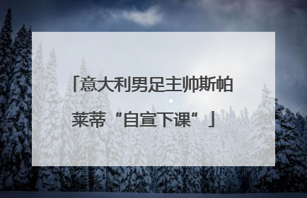 意大利男足主帅斯帕莱蒂“自宣下课”