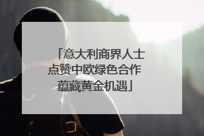 意大利商界人士点赞中欧绿色合作蕴藏黄金机遇