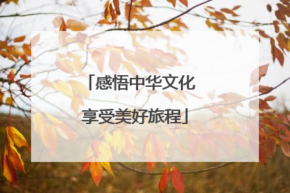 感悟中华文化 享受美好旅程