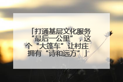 打通基层文化服务“最后一公里”，这个“大篷车”让村庄拥有“诗和远方”