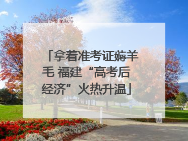 拿着准考证薅羊毛 福建“高考后经济”火热升温