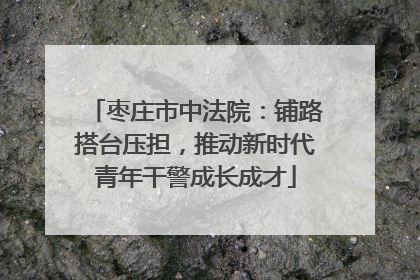 枣庄市中法院：铺路搭台压担，推动新时代青年干警成长成才