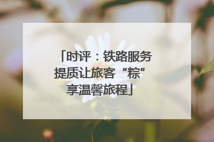 时评：铁路服务提质让旅客“粽”享温馨旅程