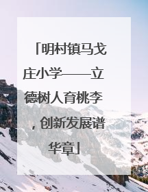 明村镇马戈庄小学——立德树人育桃李，创新发展谱华章
