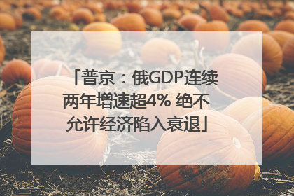 普京：俄GDP连续两年增速超4% 绝不允许经济陷入衰退