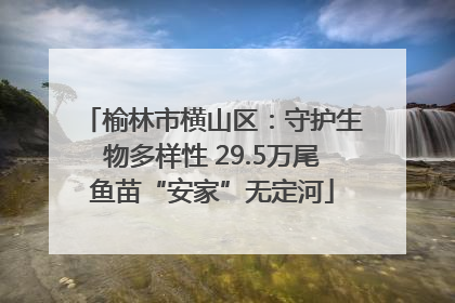榆林市横山区：守护生物多样性 29.5万尾鱼苗“安家”无定河