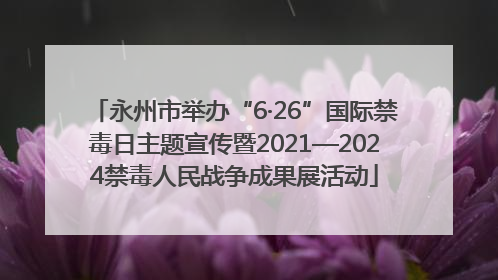 永州市举办“6·26”国际禁毒日主题宣传暨2021—2024禁毒人民战争成果展活动