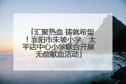汇聚热血 铸就希望！襄阳市朱坡小学、太平店中心小学联合开展无偿献血活动