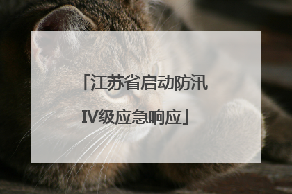 江苏省启动防汛IV级应急响应