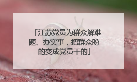 江苏党员为群众解难题、办实事，把群众盼的变成党员干的