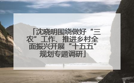 沈晓明围绕做好“三农”工作、推进乡村全面振兴开展“十五五”规划专题调研