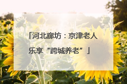 河北廊坊：京津老人乐享“跨城养老”