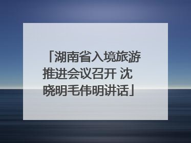 湖南省入境旅游推进会议召开 沈晓明毛伟明讲话