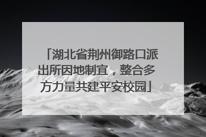 湖北省荆州御路口派出所因地制宜，整合多方力量共建平安校园