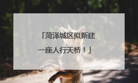 菏泽城区拟新建一座人行天桥！