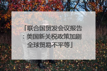 联合国贸发会议报告：美国新关税政策加剧全球贸易不平等