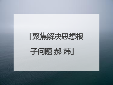 聚焦解决思想根子问题 郝 炜