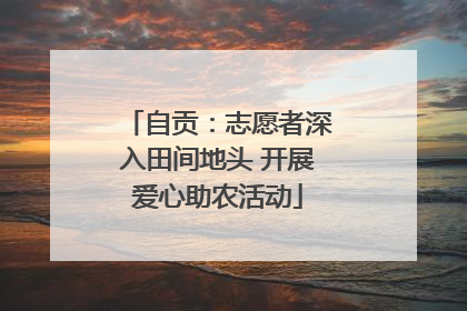 自贡：志愿者深入田间地头 开展爱心助农活动