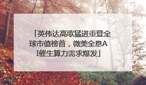 英伟达高歌猛进重登全球市值榜首，微美全息AI催生算力需求爆发