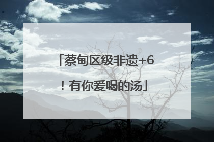 蔡甸区级非遗+6！有你爱喝的汤
