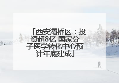西安灞桥区：投资超8亿 国家分子医学转化中心预计年底建成