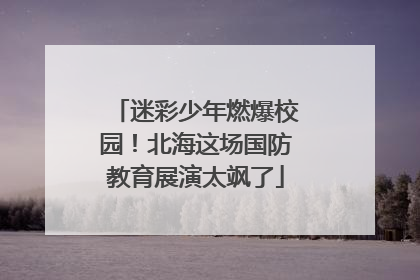 迷彩少年燃爆校园！北海这场国防教育展演太飒了