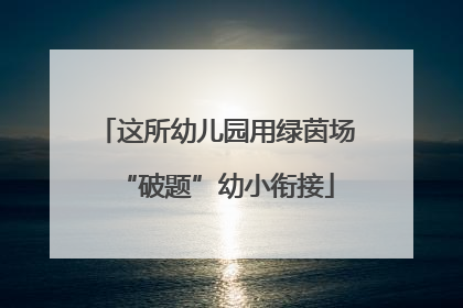 这所幼儿园用绿茵场“破题”幼小衔接