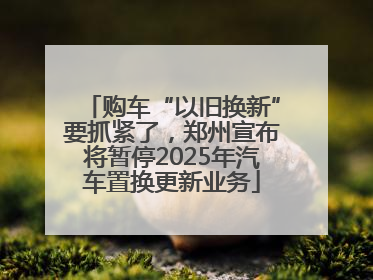 购车“以旧换新”要抓紧了，郑州宣布将暂停2025年汽车置换更新业务
