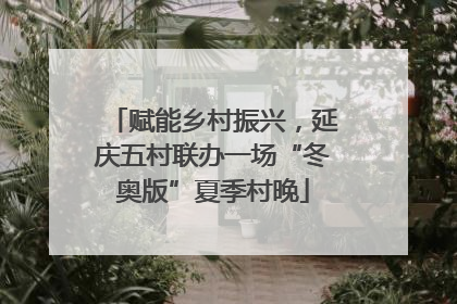 赋能乡村振兴，延庆五村联办一场“冬奥版”夏季村晚