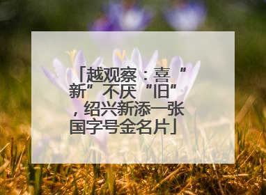 越观察：喜“新”不厌“旧”，绍兴新添一张国字号金名片