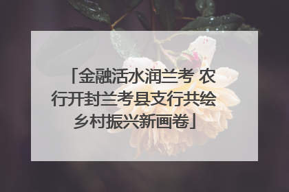 金融活水润兰考 农行开封兰考县支行共绘乡村振兴新画卷