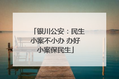 银川公安：民生小案不小办 办好小案保民生